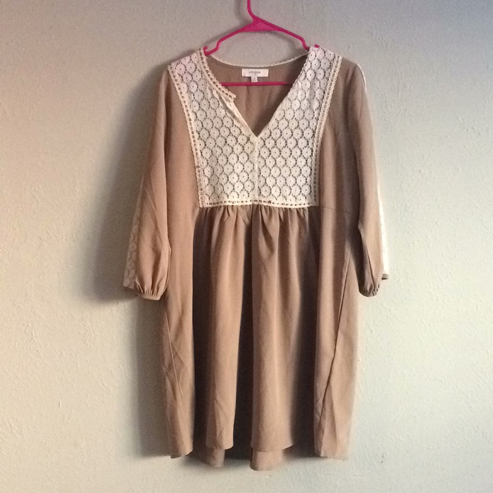 Umgee Shift Dress with White Lace